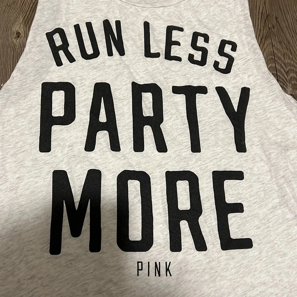 VS Pink Run Less Party More Muscle Tank - Picture 2 of 4
